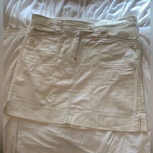 White House Black Market Cream Denim Mini Skirt, Sz 8